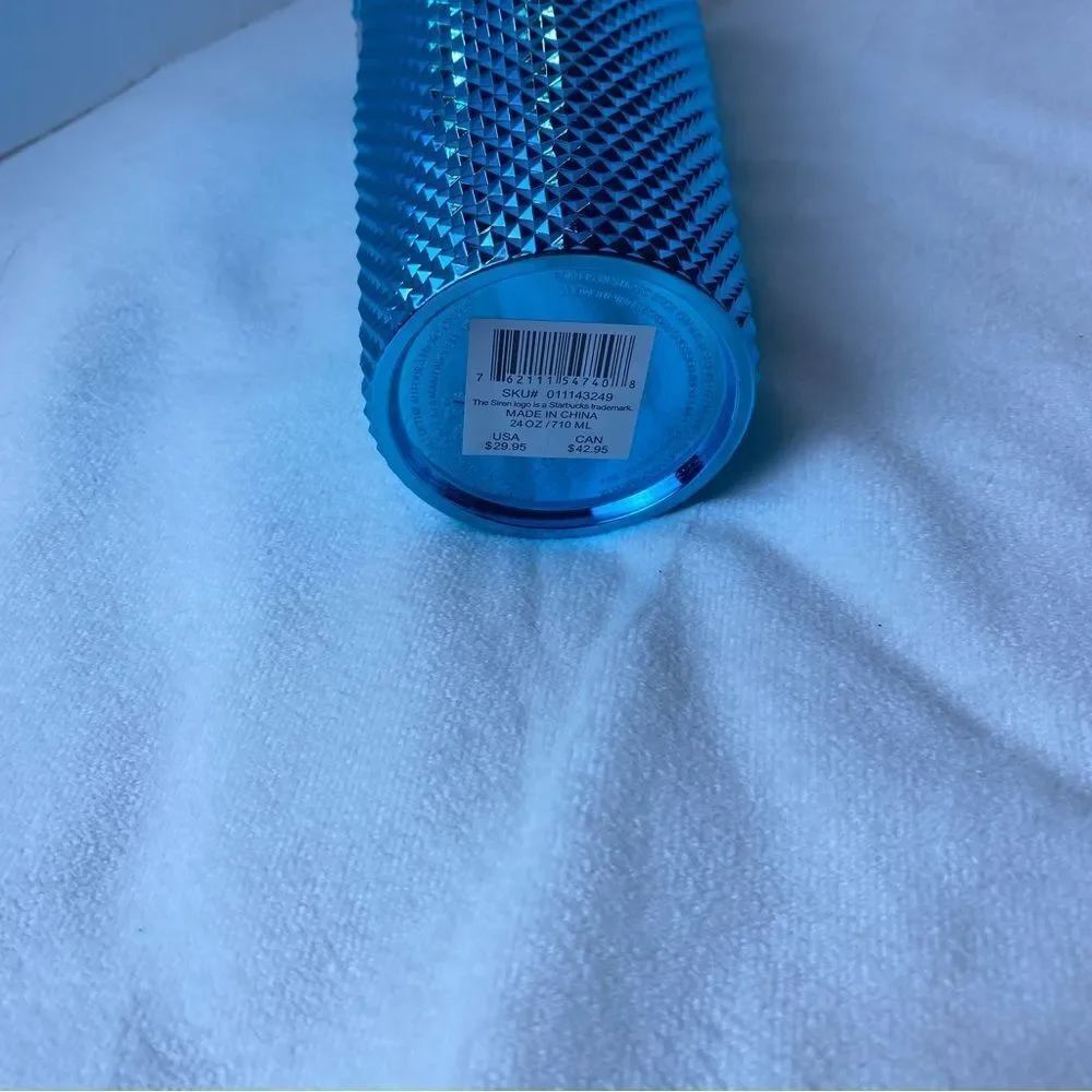 Starbucks Blue Chrome Studded Summer 2023 New W/Tags 24oz Tumbler